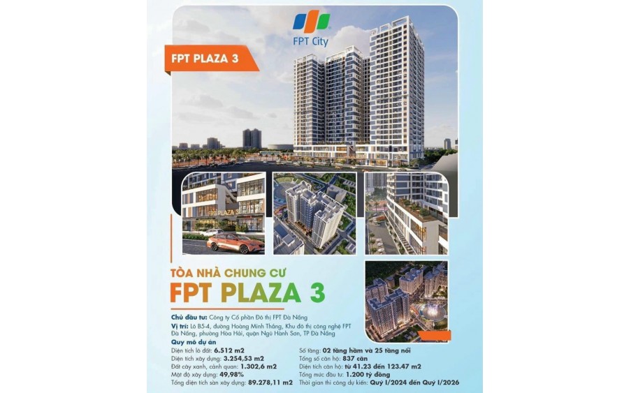 FPT PLAZA3 ĐÀ Nẵng - Căn Hộ Tiêu Chuẩn Cao - Sản Phầm Được Mong Chờ 2024